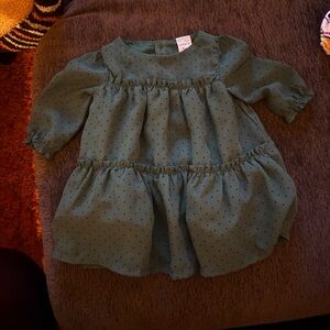 Carter's green Baby Dress with Black Dots
